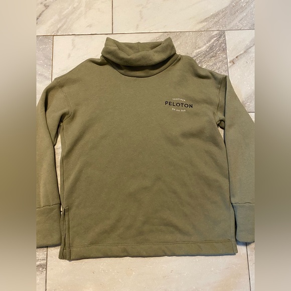 Peloton Tops - Peloton Sweatshirt Green Together We Go Far Womens Small Turtleneck Cowl Neck